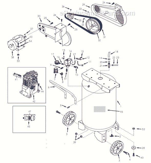 Page A Diagram and Parts List for VT6299 2001 Campbell Hausfeld Compressor